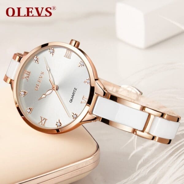 Olevs 5872 Stainless Steel Analoge Wrist Watch For Women - Image 3