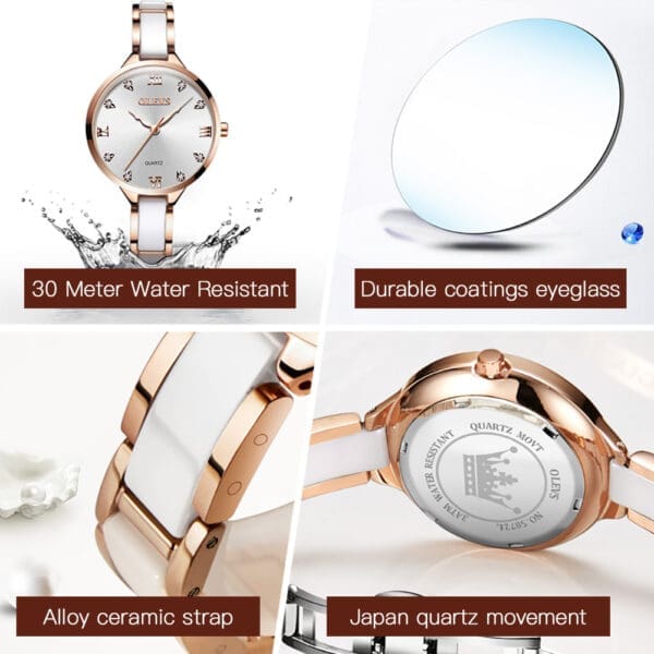 Olevs 5872 Stainless Steel Analoge Wrist Watch For Women - Image 4