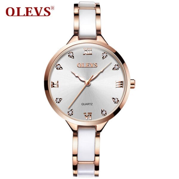 Olevs 5872 Stainless Steel Analoge Wrist Watch For Women